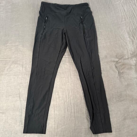 Athleta Leggings Stellar Cropped Zipper Pockets Black Medium - Picture 2 of 10